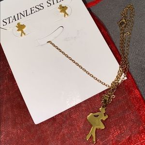 Earrings with necklace